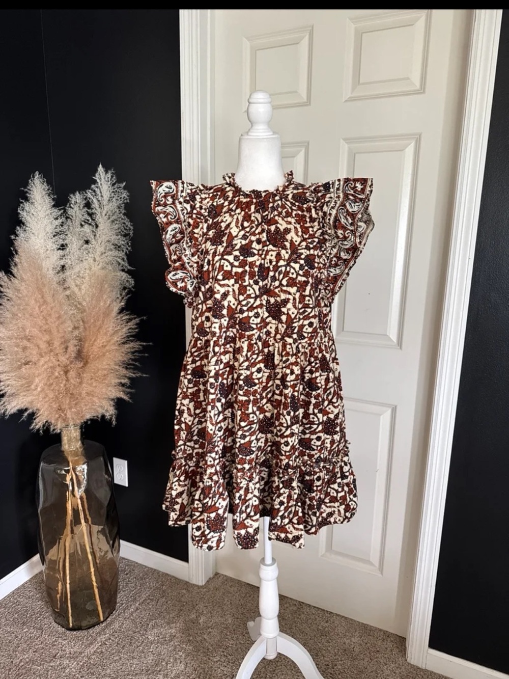House of Harlow 1960 Nicole Richie Ruffle Sleeve Floral Mini Dress size XL